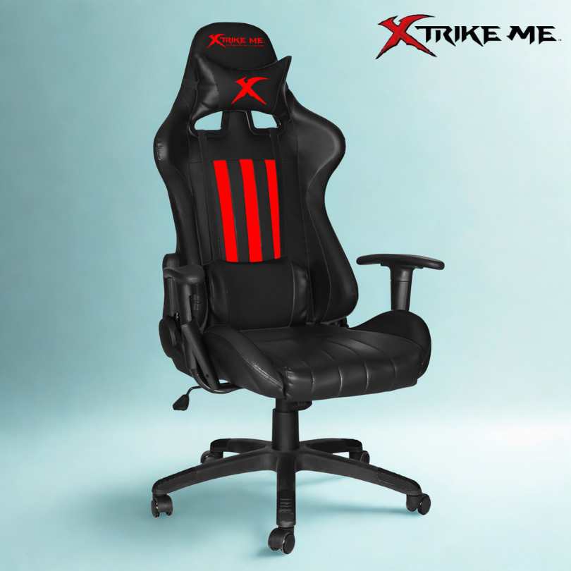 XTRIKE ME GC-905 BK ERGONOMIC ADJUSTABLE GAMING CHAIR CASTER WHEELS BLACK