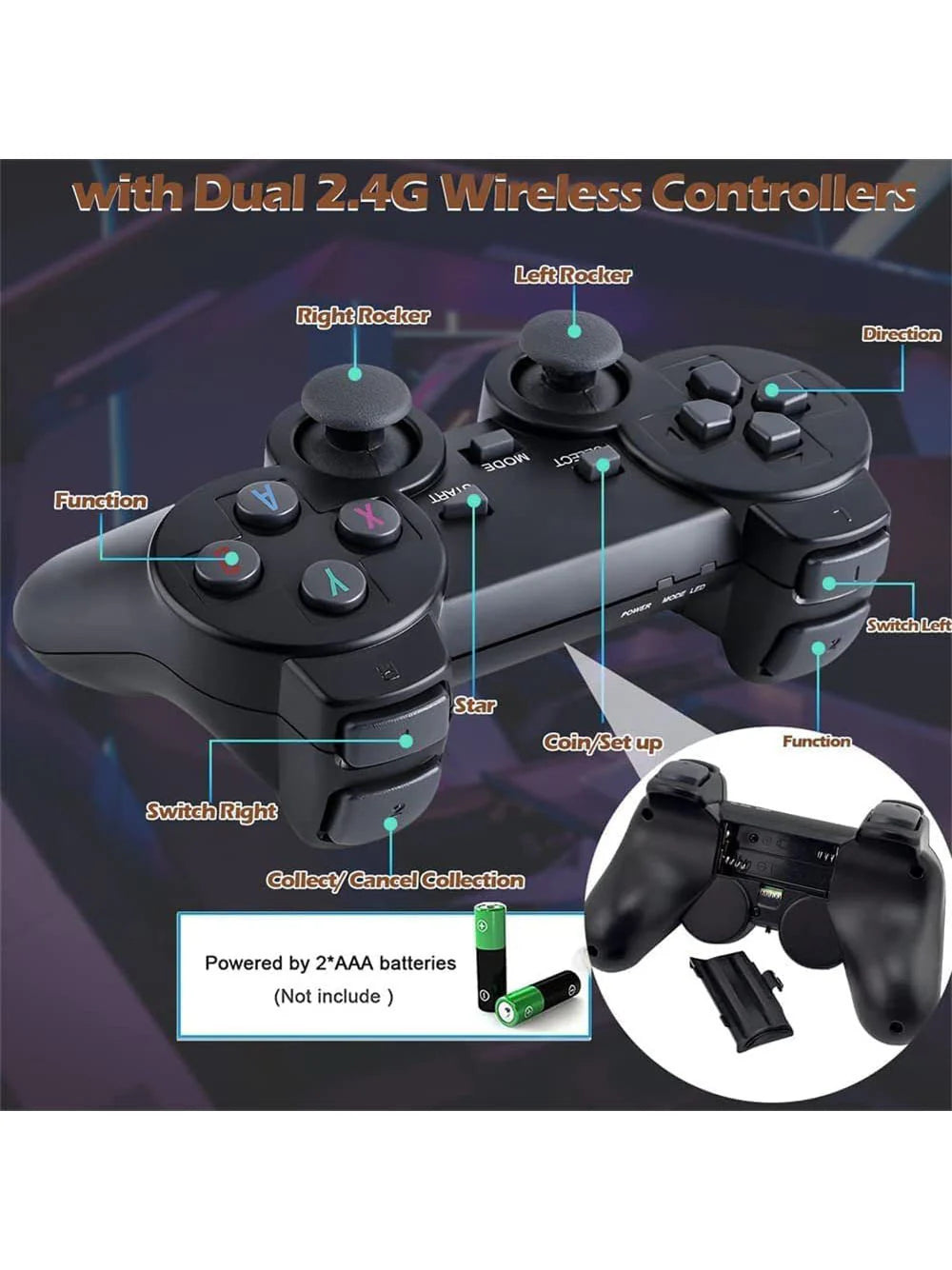 M8 HDMI Game Stick Lite Console 2.4G Wireless Controllers 4K Video Game Retro Box