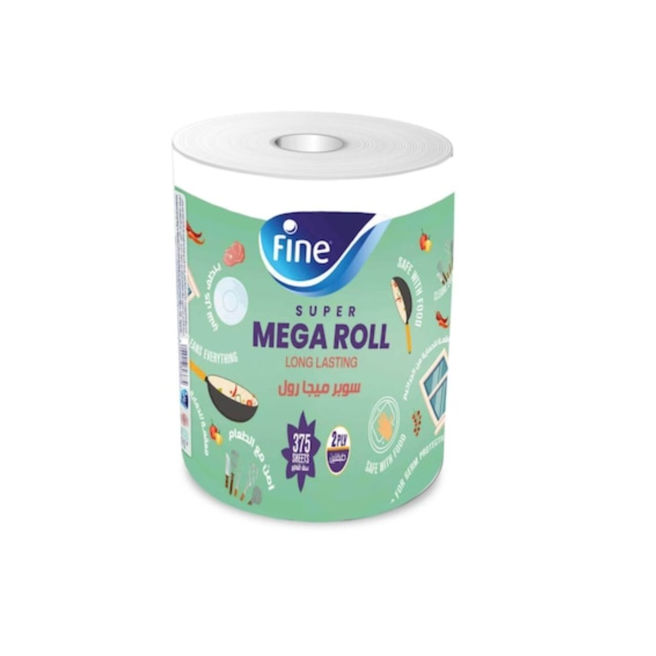 Fine Super Mega Tissue Roll (2ply) 375 meters