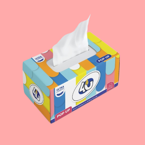 4U Pop Up Ultrasoft Facial Tissues 2ply 150 Pulls