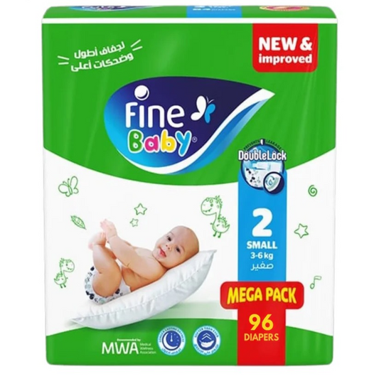 Fine Baby Diapers Size Small Mega Pack 96Pcs