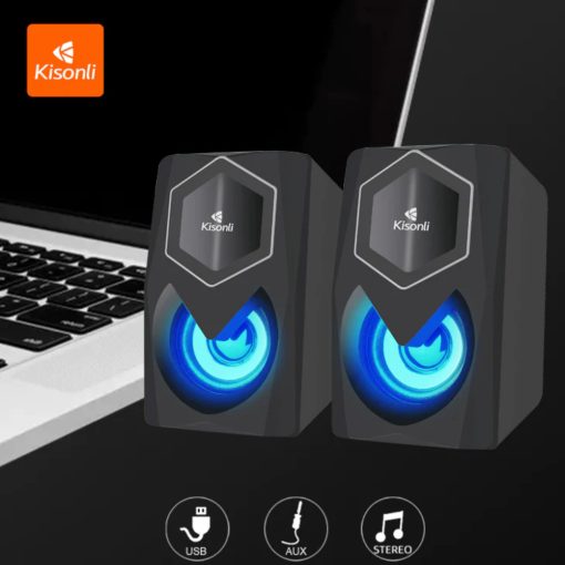 Kisonli L-1020 USB Computer Speakers – Clear Stereo Sound for PC & Laptop