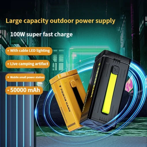 FAXITE Y50 50000MAH 22.5W FAST CHARGING PORTABLE POWER BANK WITH LED LIGHT