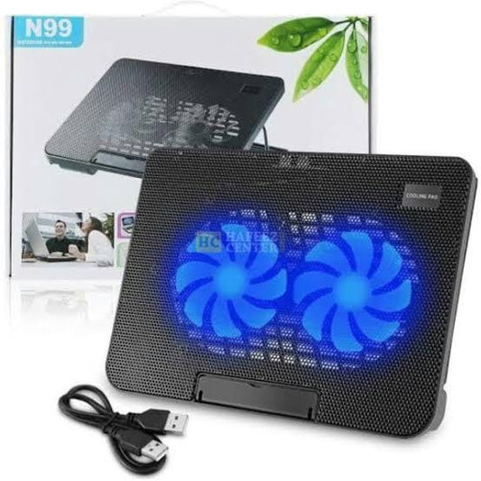 Speed-X N99 Stand 2 Fan Cooling Pad With Two USB & Light
