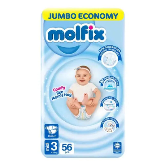 New Molfix Diapers Size Medium Jumbo Pack 56Pcs