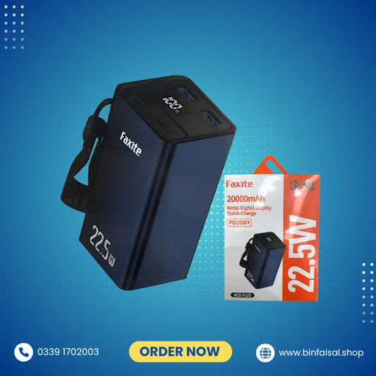 Faxite M20plus 20000mah 22.5w Metal Digital Display Quick Charge 4.0 Power Bank