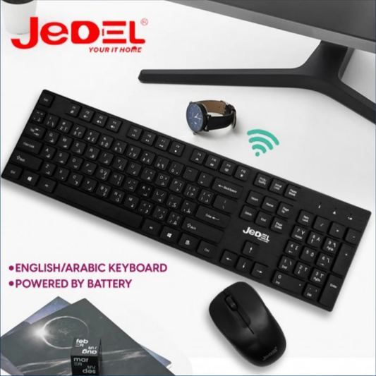 Jedel Wireless Keyboard Mouse Combo WS1100