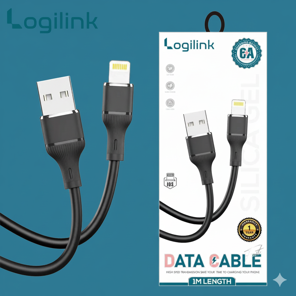 Logilink Usb To Lightning Silicone Fast Charging Data Cable 1m (1 Year Warranty)