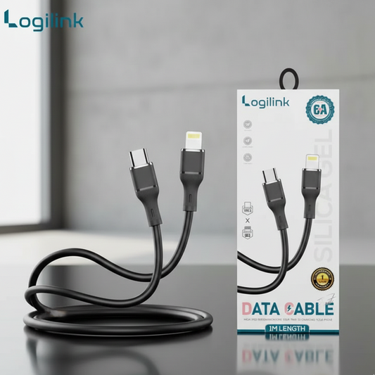 LOGILINK TYPE C TO LIGHTNING SILICONE FAST CHARGING DATA CABLE 1M (1 YEAR WARRANTY)