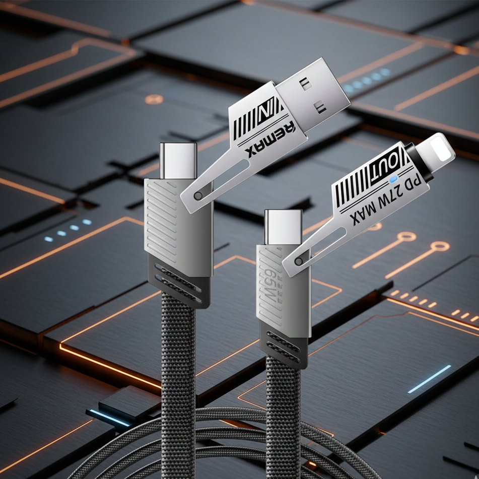 REMAX RC-C189 65W 4 IN 1 MULTI FUNCTIONAL DATA CABLE BLACK