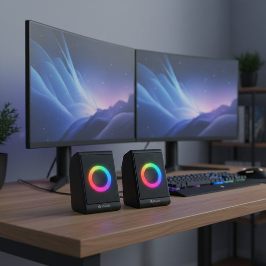 Kisonli X12 RGB Gaming Mini PC Speakers Multimedia USB Powered Speakers