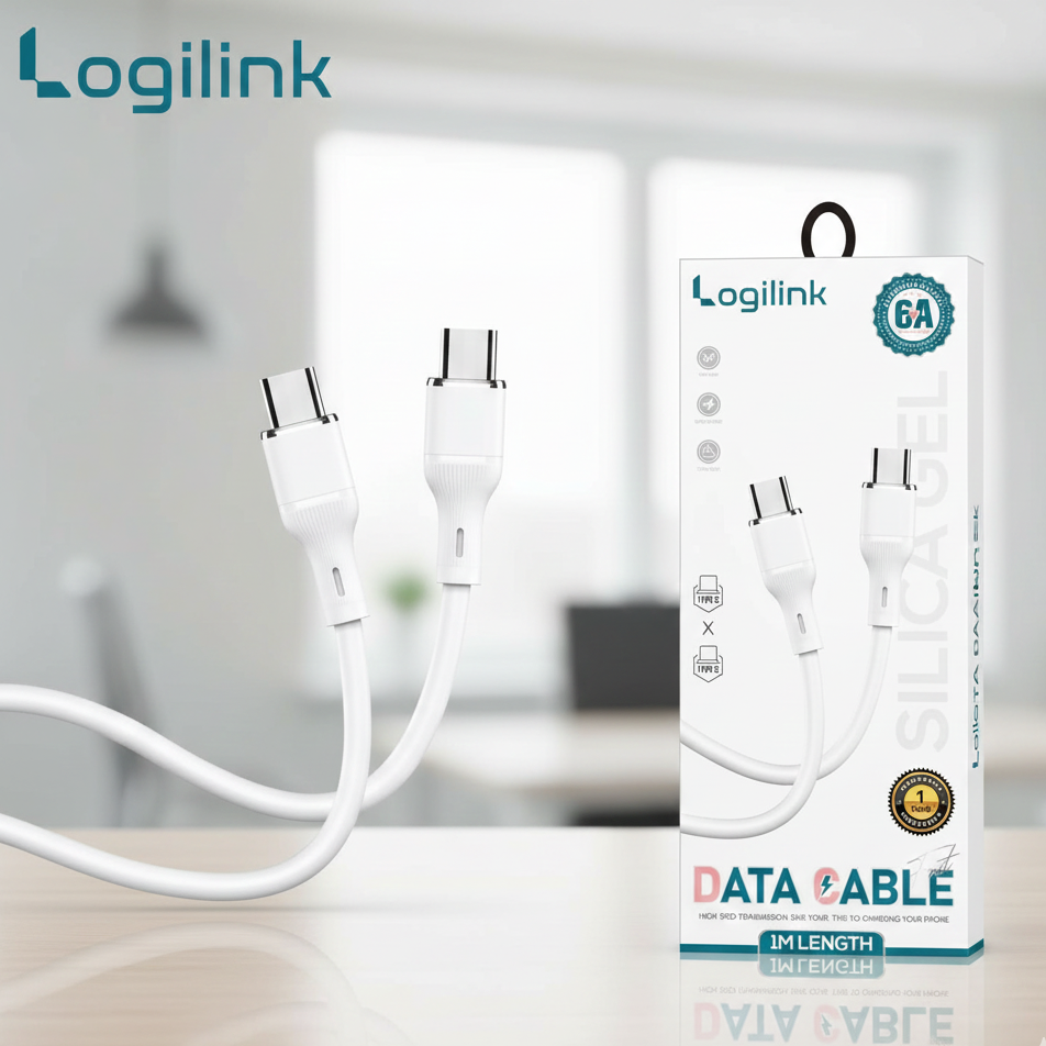 Logilink Type C To Type C Silicone Fast Charging Data Cable 1m (1 Year Warranty)