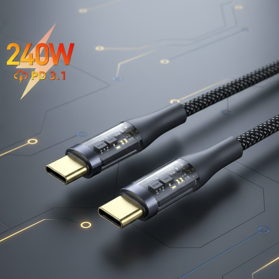 ASPOR A153 240W Type C to Type C PD Fast Charging DATA Cable 1.8M