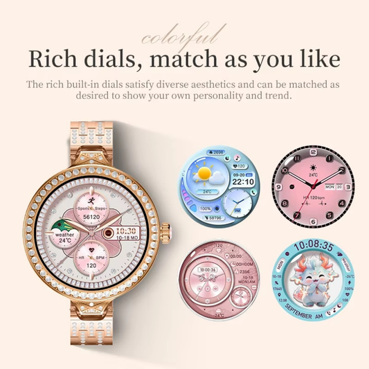 HW16 Mini Luxury Women Smart Watch AMOLED Display BT