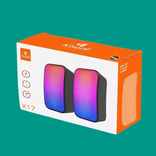 Kisonli X17 Speaker Gaming 2.0 Rgb Lights With Volume Control for Pc & Laptop