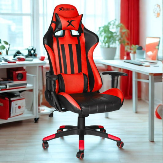 XTRIKE ME GC-905 BK ERGONOMIC ADJUSTABLE GAMING CHAIR CASTER WHEELS RED
