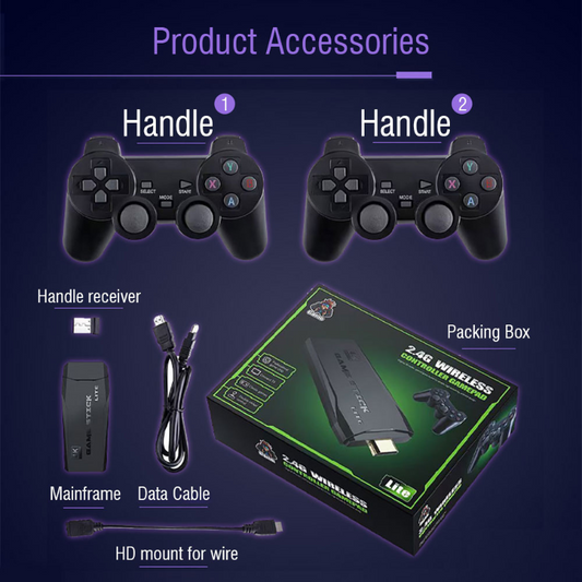 M8 HDMI Game Stick Lite Console 2.4G Wireless Controllers 4K Video Game Retro Box