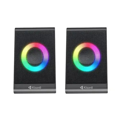 Kisonli X12 RGB Gaming Mini PC Speakers Multimedia USB Powered Speakers