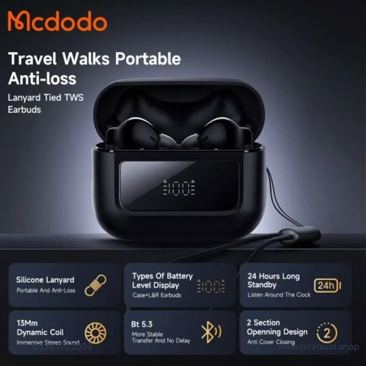 Mcdodo HP-3290 Lanyard Tied Portable Digital Display TWS Earbuds