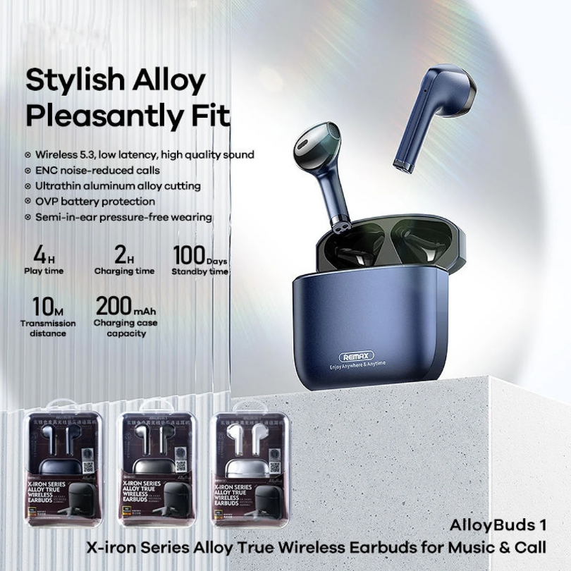 REMAX Alloy Buds 1 X-Iron Series True Wireless Earbuds for Music & Calls