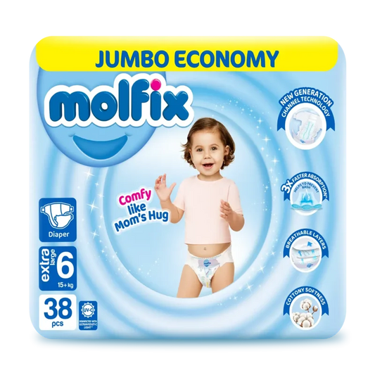 New Molfix Diapers Size XX-Large Jumbo Pack 38Pcs