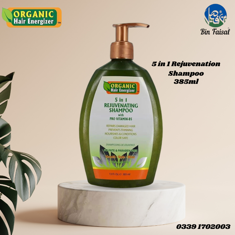 Organic Hair Energizer 5 in 1 Rejuvenation Shampoo with pro vitamin-B5 385ml