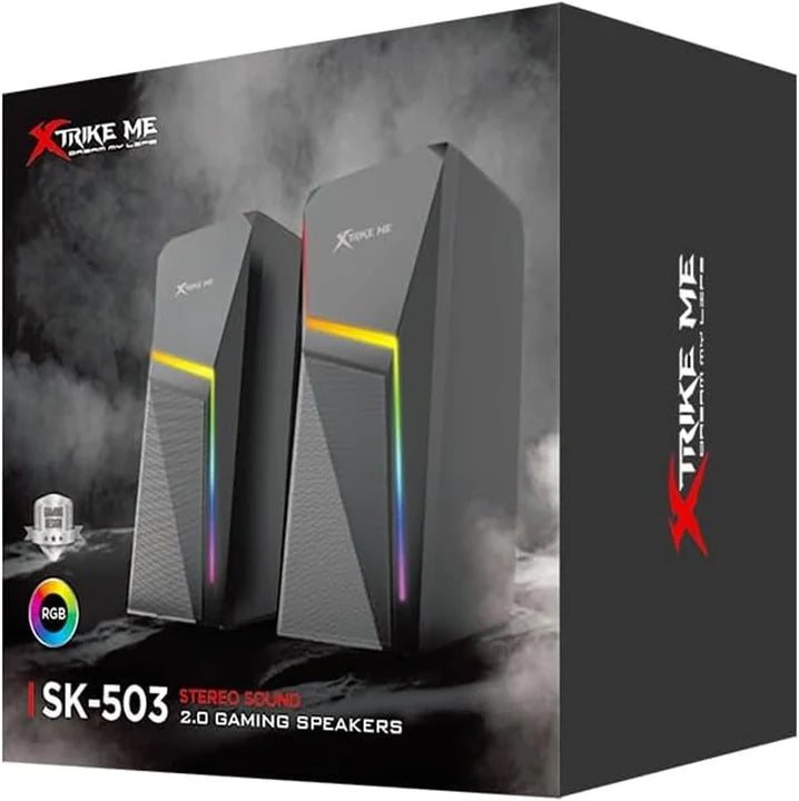 XTrike Me SK-503 2.0 RGB Gaming Speakers - BT5.0, AUX, 3W x2