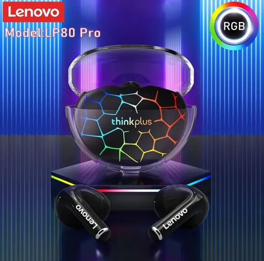 Lenovo LP80 Pro TWS Bluetooth Headphones – RGB, Low Latency, Wireless