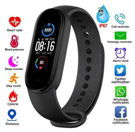 New M5 Band Sport Wristband Blood Pressure Monitor Heart Rate For Android And Ios