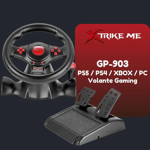 XTRIKE ME GP-903 RACING WHEEL WITH DUAL VIBRATION MOTORS REALISTIC GAMING EXPERIENCE