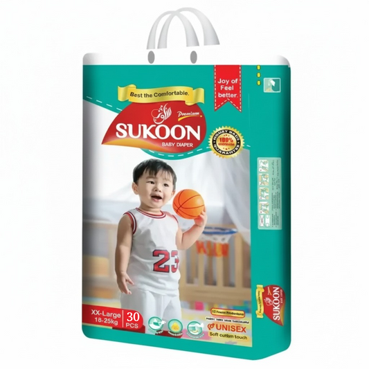 Sukoon Baby Diapers – Size 6 XX-Large (30 Pcs, 14+ kg)