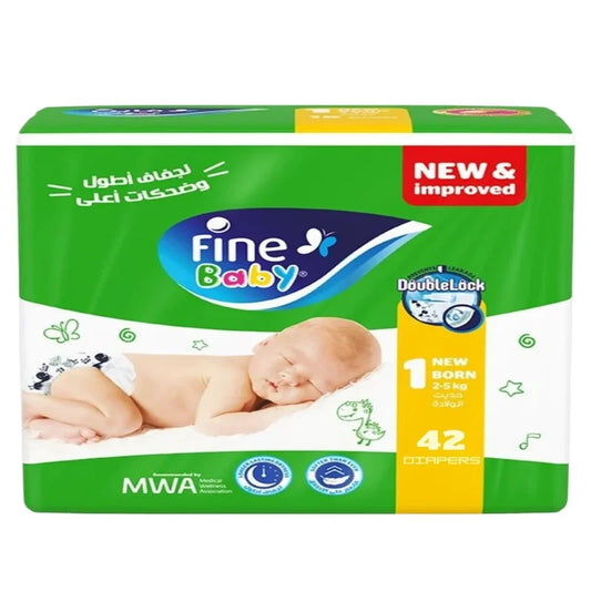 Fine Baby Diapers New Born Jumbo Pack 42Pcs