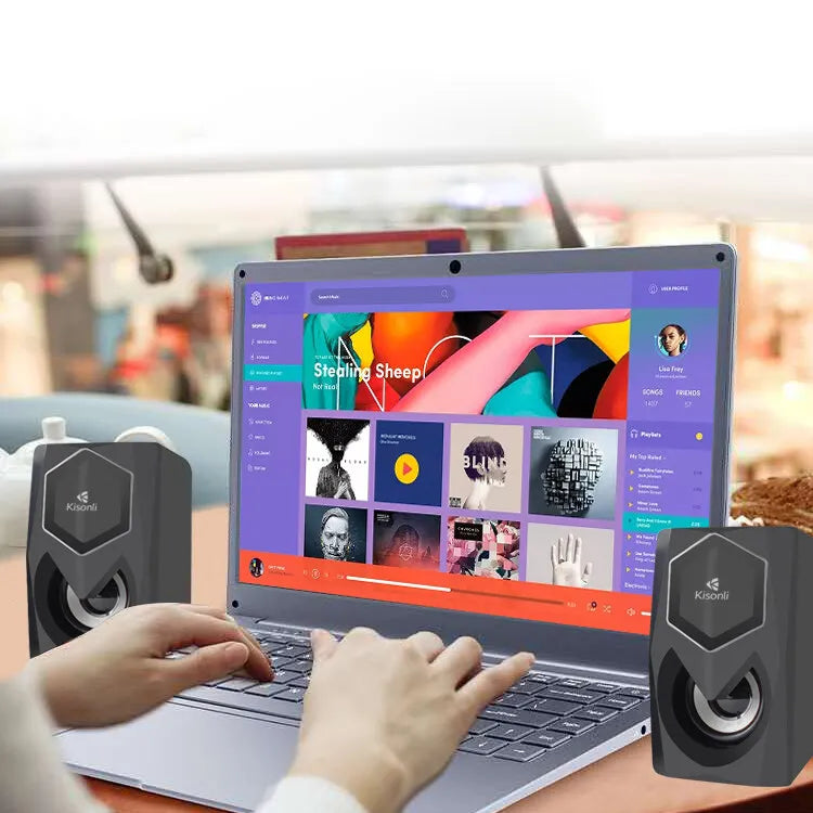 Kisonli L-1020 USB Computer Speakers – Clear Stereo Sound for PC & Laptop