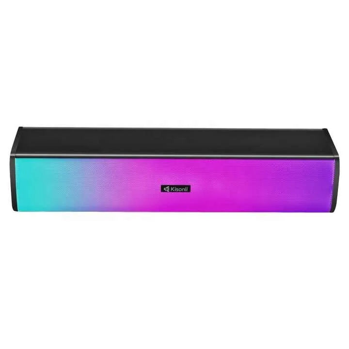 Kisonli I-630 RGB Bluetooth Speaker Portable Wireless USB Sound Bar with BT RGB light Speaker