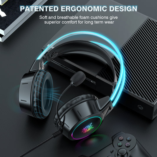 X15 PRO RGB HEAD BEAM WITH MIC, 3.5MM WIRED EARPHONES, DURABLE STEREO SURROUND, RGB GAMING HEADSET
