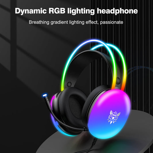 X25 PRO RGB HEAD BEAM WITH MIC 3.5MM DURABLE STEREO SURROUND GAMING HEADSET BLACK